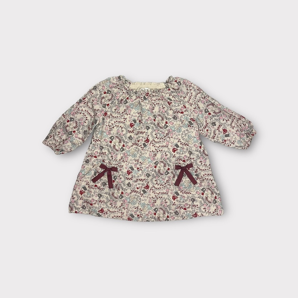 Next Floral Bow Pocket Modal Blend Dress